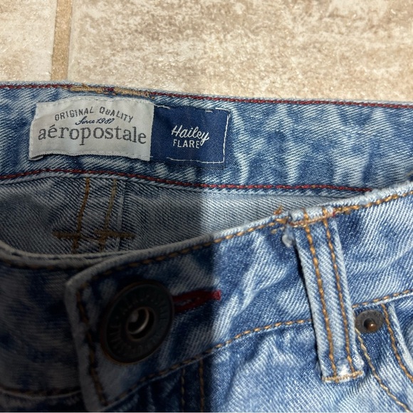 💕EUC-AEROPOSTALE HAILEY FLARE DISTRESSED JEANS SZ 7-8 LONG💕 - Picture 2 of 11